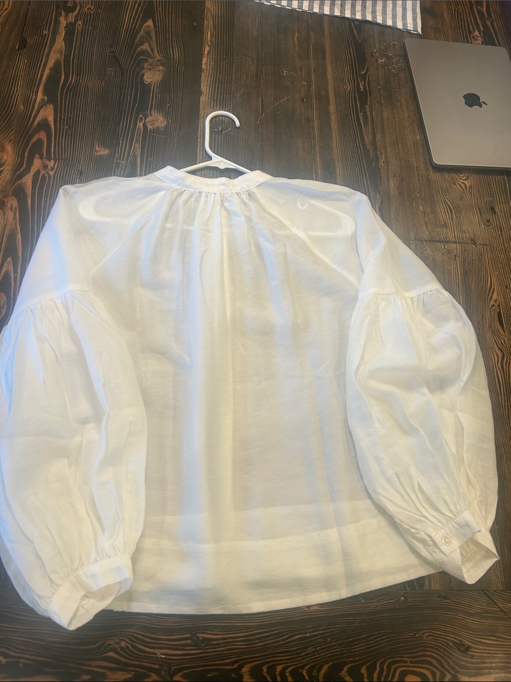 Madewell Cream Round-Neck Button-Front Blouse - Picture 5 of 6